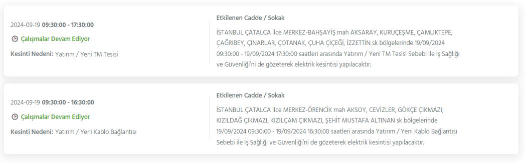 İstanbul'un 19 ilçesinde bu gece yarısından itibaren elektrikler kesiliyor 15